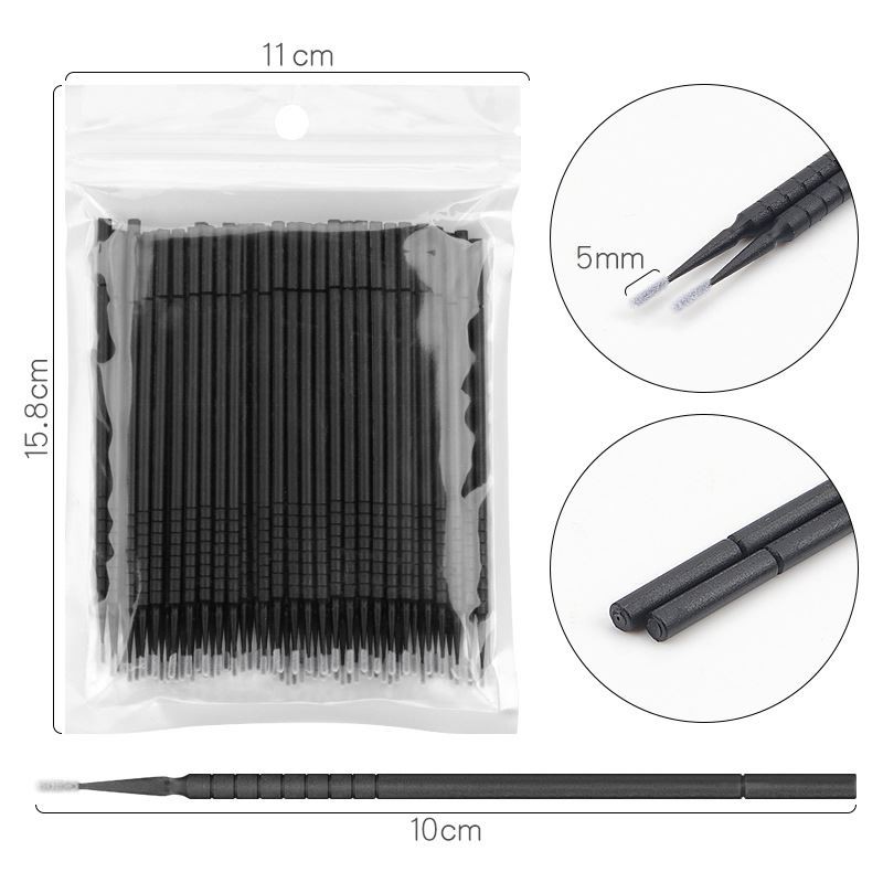 lash cleaning glue removing wands-black