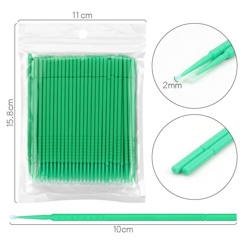 lash cleaning glue removing wands-green
