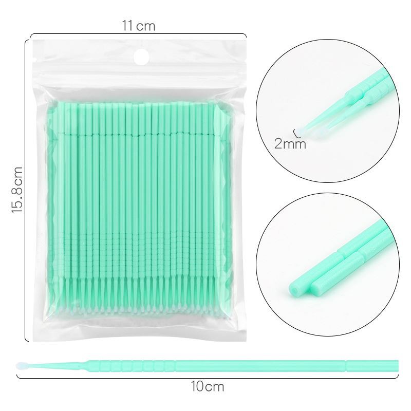 lash cleaning glue removing wands-light green