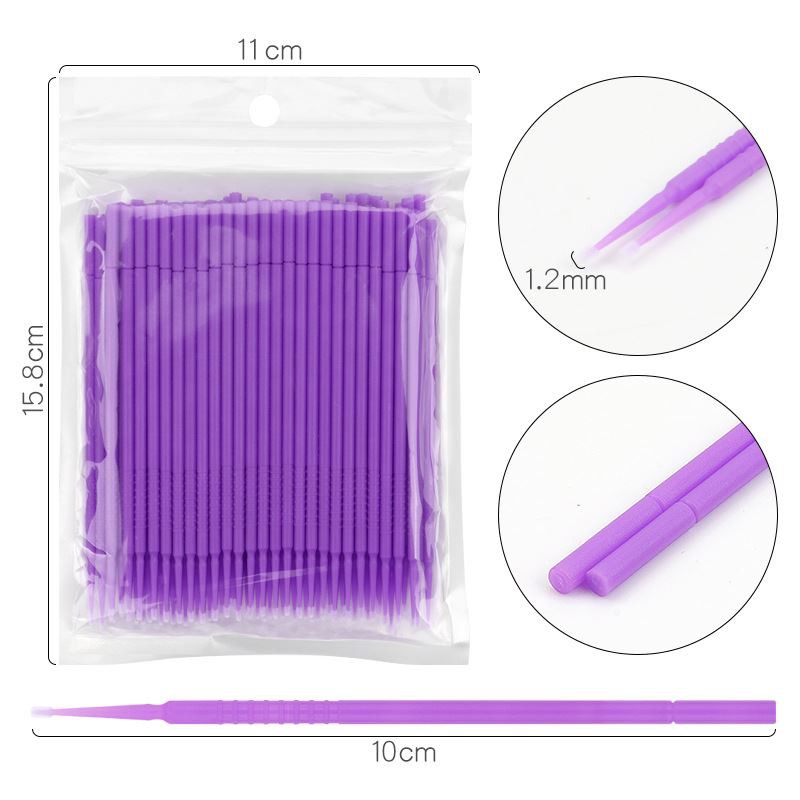 lash cleaning glue removing wands-purple