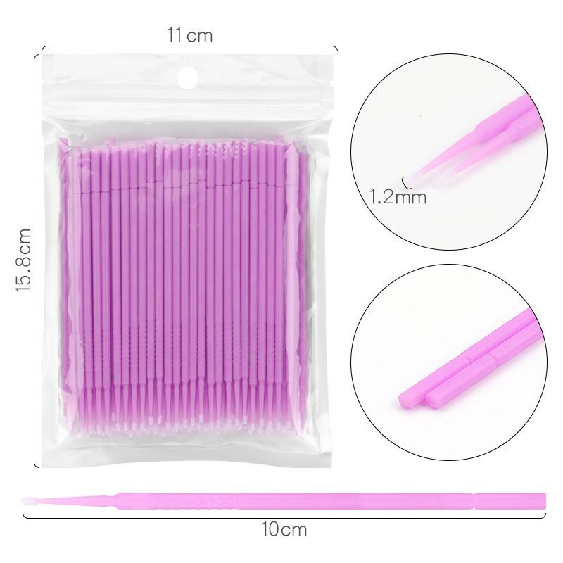 lash cleaning glue removing wands-light purple
